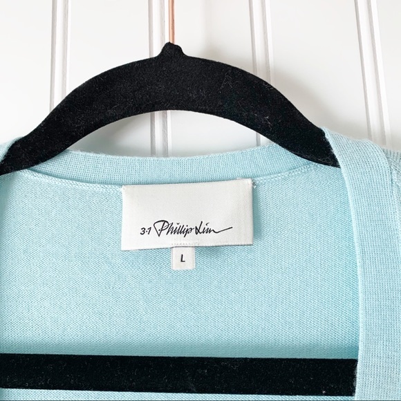 Phillip Lim Light Blue Wool Cashmere Cardigan - Picture 2 of 5